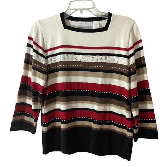 Alfred Dunner Petite PXL Sweater Ivory Multi - Picture 1 of 7